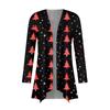 Women's Fashion Christmas Print Jacket Long Sleeve Casual Cardigan Coat