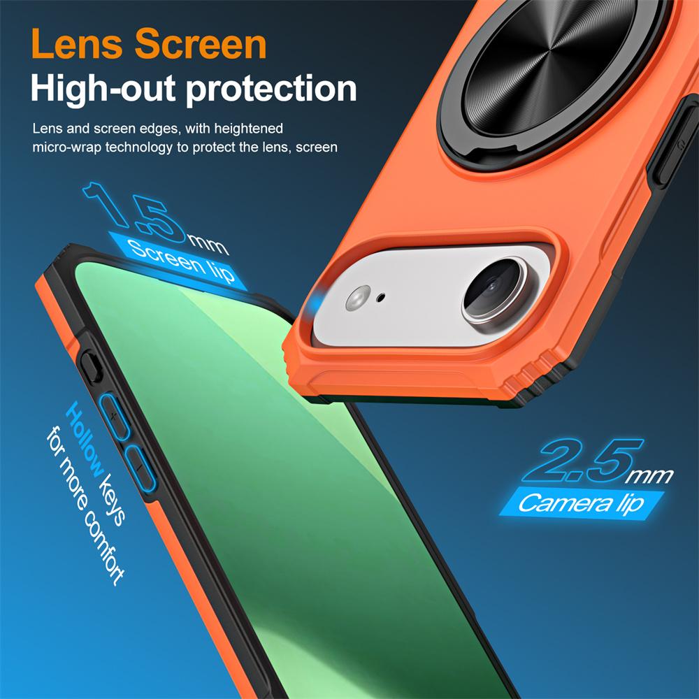 Dual Layer Armor Magnetic Folding Stand Phone Case For iPhone 16 17 Pro Max Air 15 14 13 12 Non-slip Protector Back Cover