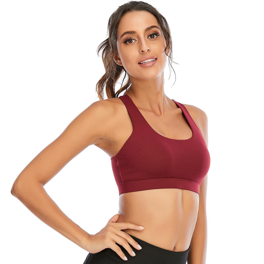 Women Sexy U-Shaped Cross Back Sports Bra Shockproof Running Fitness Yoga Push Up Quick Dry Vest