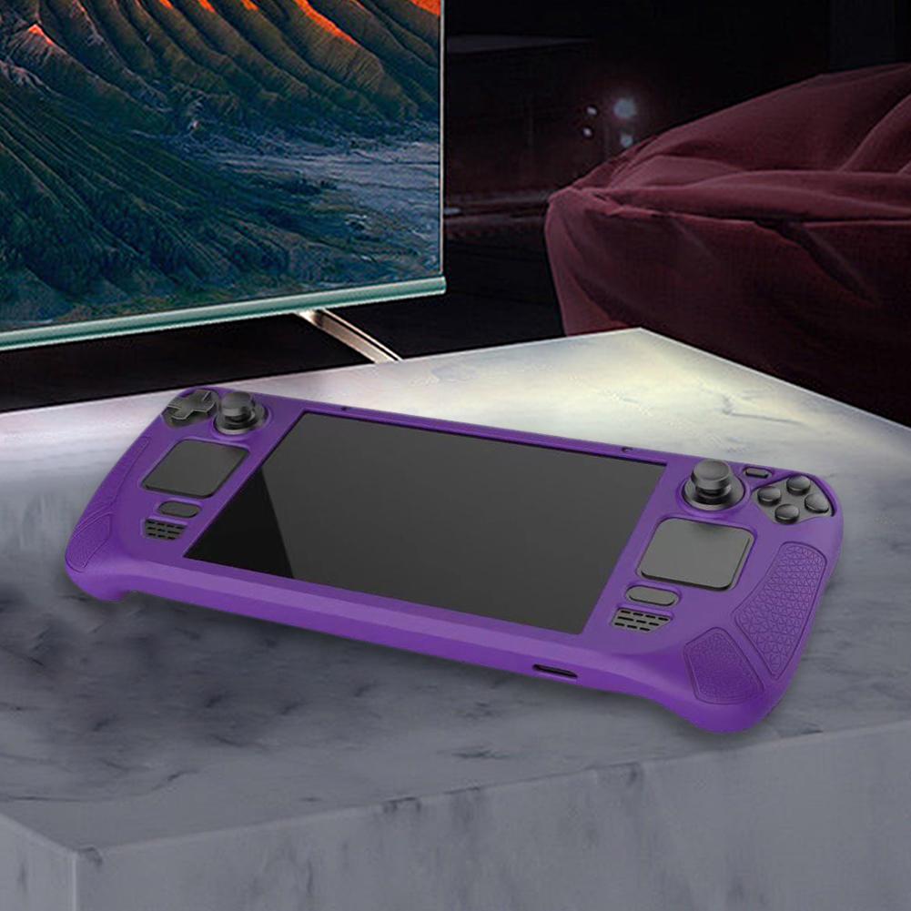 Защитный чехол-оболочка из мягкого силикона с защитой от скольжения, полноразмерный чехол для игровой консоли с подставкой, сменные аксессуары для Steam Deck