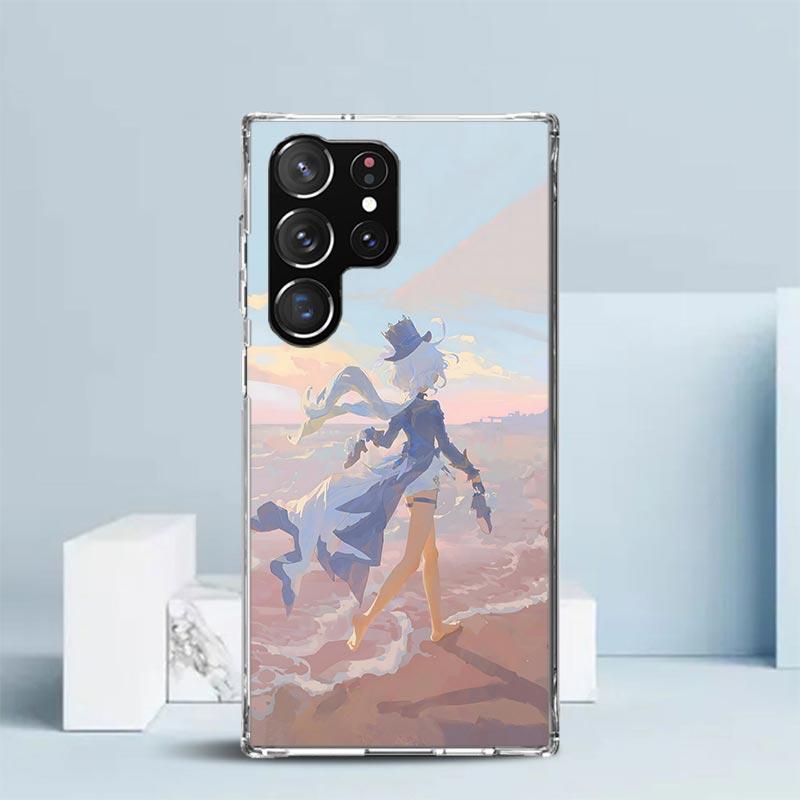 Милая Фурина Genshin Impact Мягкий чехол для Samsung Galaxy S25 Edge S26 S24 S23 Ultra Чехол для телефона S22 S21 Plus S20 FE С рисунком