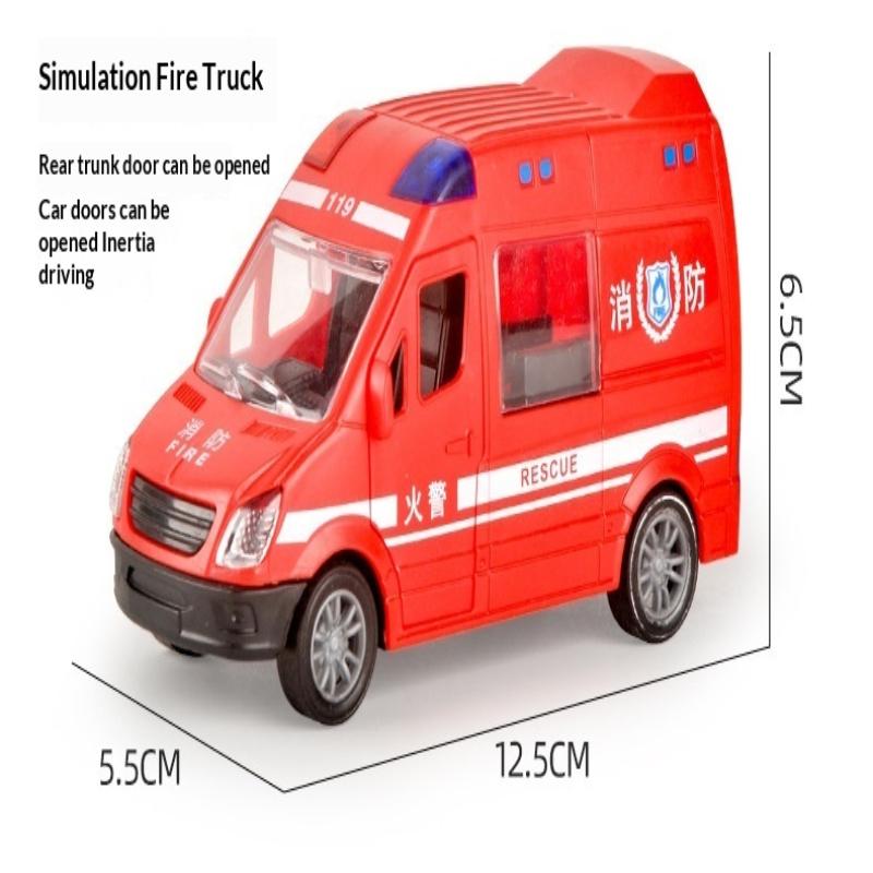 Simulation Fire Truck Ambulance Police Car Toy Models Openable Doors Non-toxic ABS for Kids Interactive Home Play
