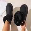 Women Snow Boots  Anti-Slip Wear-Resistant Plush Boots Women Winter New Round Toe Bow Platform Shoes for Women Zapatos De Mujer