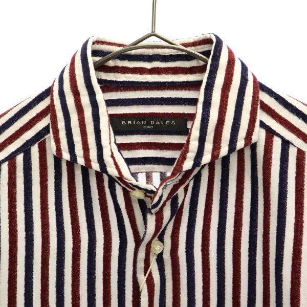 Unused BRIAN DALES Made In Italy Stripe Long Sleeve Shirt Men's Used