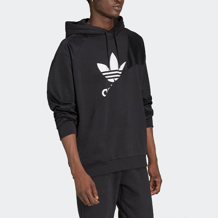 adidas Originals Men's Black Loose Fit Hooded Sweatshirt HG6331