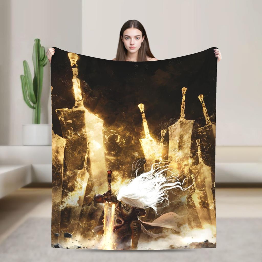 Clair Obscur Expedition 33 Esquie Velvet Throw Fashion Blanket Video Game for Sofa Knitted Fashion Blanket Outdoor Warm Multifunction