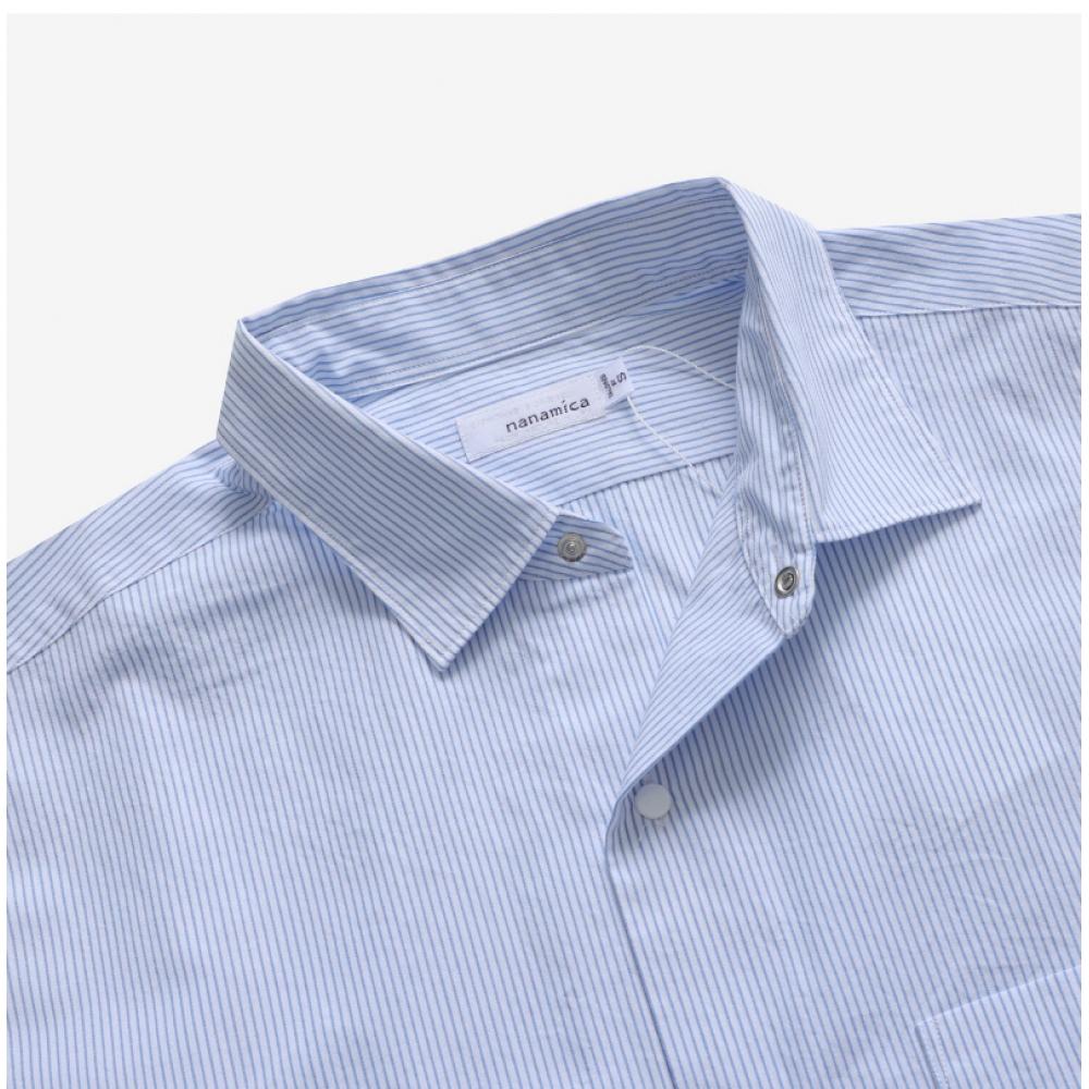 Nanamica Полосатая Ветрозащитная Рубашка Унисекс Sugf362e Sx