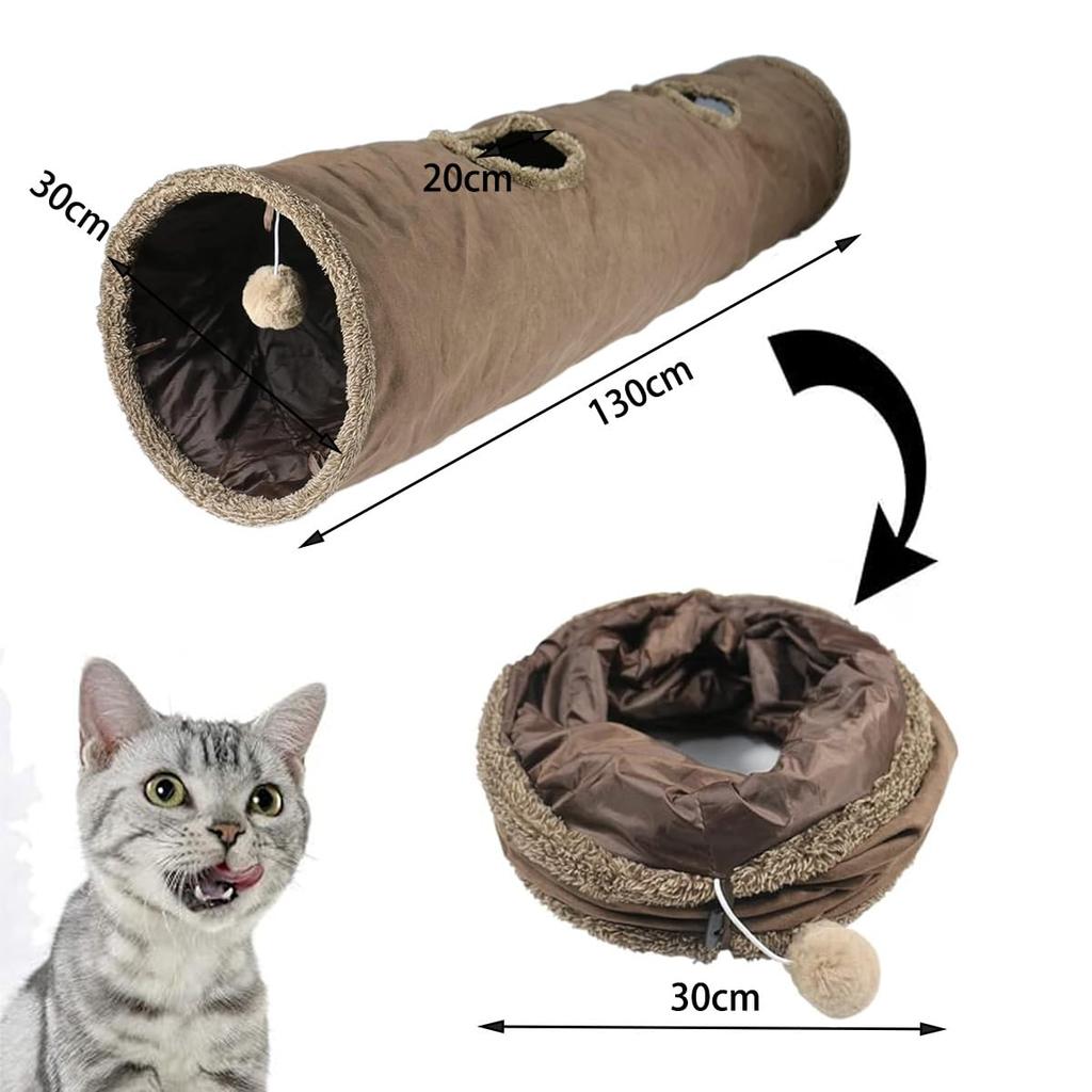 Didabotak Cat Tunnel Cat Toy Rabbit Tunnel со складными 2 прочными и долговечными деталями, изготовленными из соло, избавит от нехватки домашних животных для игр в помещении и на улице и