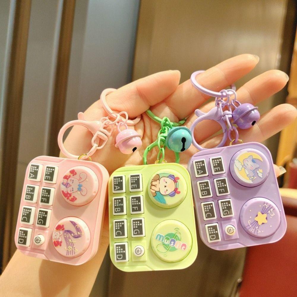 Plastic DJ Processor Kids Toy Mini Electronic Keyboard Keychain Portable Piano Pendant