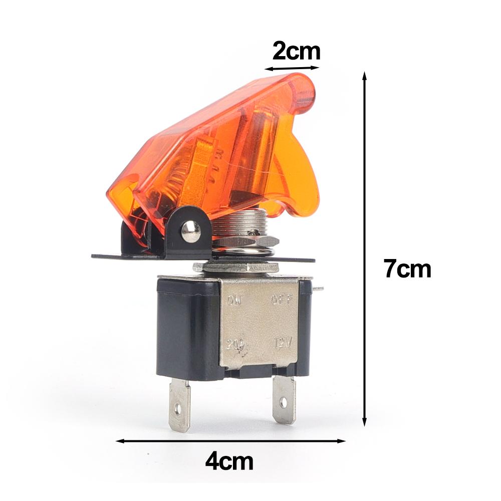ASW-07D светодиодный автомобильный переключатель модификации 12 В 20 А автоматический кулисный тумблер с защитным кожухом для предотвращения случайного столкновения