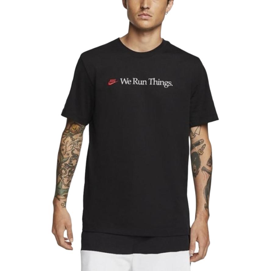 Nike T Shirts Men's Black Crew Neck Moderate Straight Fit CT6877-010