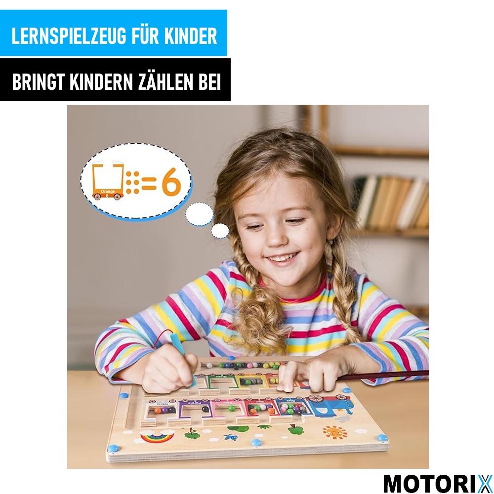 MOTORIX Magnetic Number Labyrinth Toy Educational Toy Made of Wood