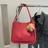 Модная и стильная сумка большой вместимости для женщин, новая однотонная однотонная ретро-сумка-тоут, сумка на плечо для поездок на работу