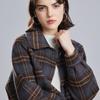 Женская шерстяная куртка, 100% шерсть, СОВРЕМЕННАЯ НОВАЯ САГА, осеннее шерстяное свободное пальто, клетчатая зимняя теплая шерстяная куртка, модные кашемировые куртки