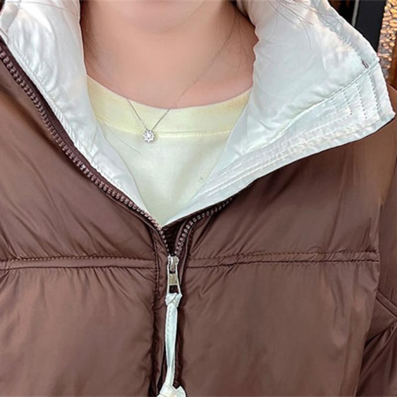 Новые свободные повседневные парки с воротником-стойкой, женские модные утолщенные пальто, женские элегантные однотонные короткие стеганые куртки для женщин