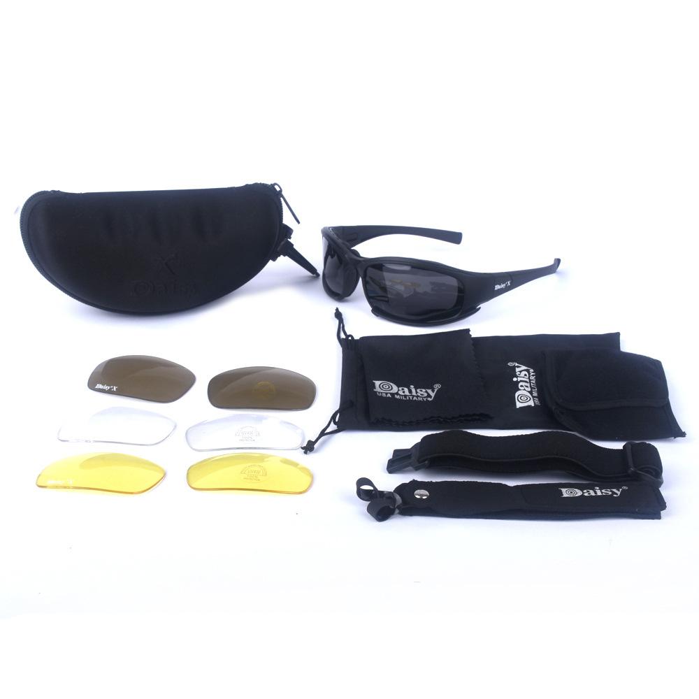 X7 Polarized Black Shooting Goggles Tactical Windproof Glasses Outdoor Driving Sunglasses