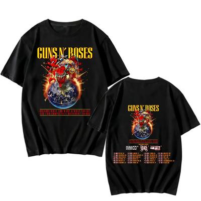 Футболки Guns N Roses Тур 2025 Винтажные Футболки Рок-группы Уличная Мода Короткий Рукав Модные Хлопковые Футболки Женские Мужские Футболки Шикарные Одежда в Стиле Y2K