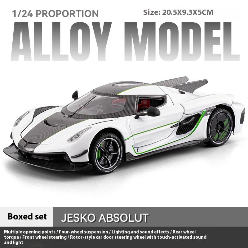 ABAX1 1/24 JESKO Supercar Model Alloy Cast Toy Car Simulation Sound and Back Pull Children's Toy Collection Birthday Gift
