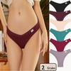 Women's Panties V-Waist Underwear For Ladies Made of Waffle Cotton 6 Solid Colors Brazilian High Flexibility Bikini Panties
