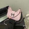 Gentle Texture Simple Bow Handbag Spring Versatile Messenger Bag Underarm Bag Women'S Bag