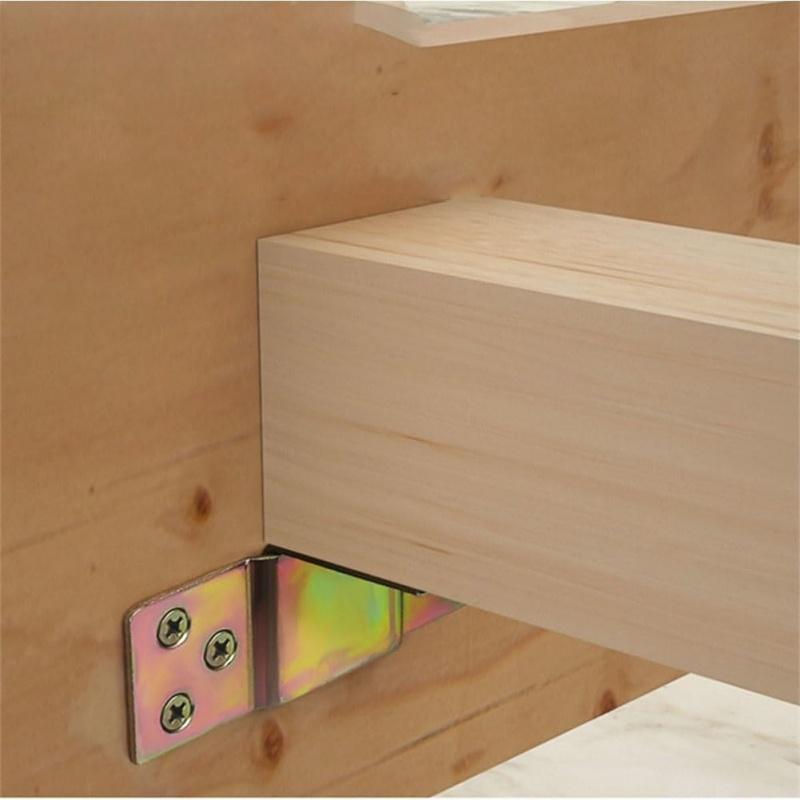 2/6/10 Sets Heavy-Duty Solid Wood Bed Frame Hardware Kit,Metal Bed Rail Brackets,Wooden Frames Corner Bracket with Hook & Buckle