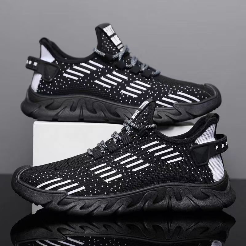 Spring Men's Shoes Breathable Mesh 25 New Black Sports Leisure Work Men's Versatile Trend Sports Shoes