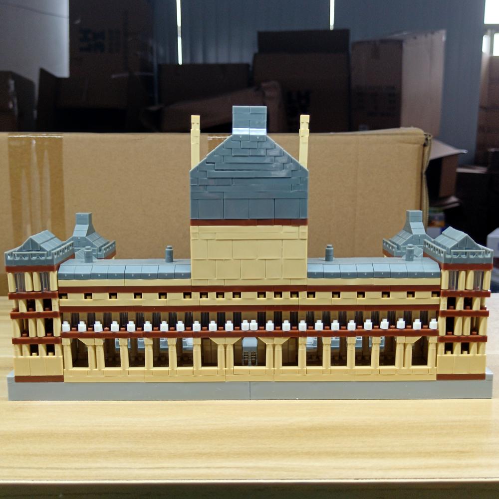 Новые строительные блоки Micro Mini Block Лувр для взрослых, наборы игрушек-архитектура, конструктор, детская игрушка, собираемые кубики