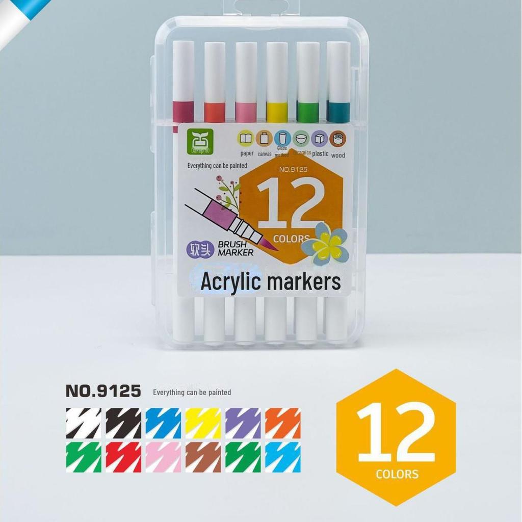 Dakepinchuang 60-цветный водостойкий акриловый граффити-маркер для студентов - мягкий наконечник