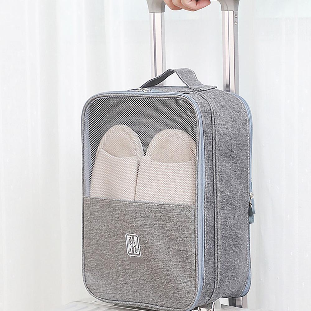 Hangable Travel Shoe Organizer Zippered Closure Storage Pouch Portable Folding Shoe Bag Men Women