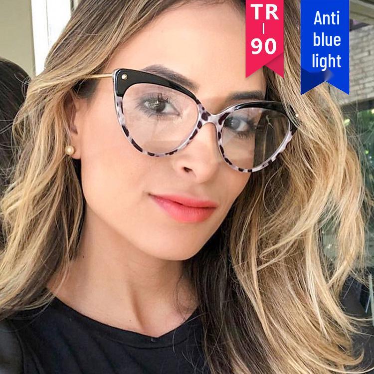 Оправа для очков TR90 в стиле ретро «кошачий глаз» с защитой от синего света для женщин