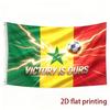 2D Flat, 2D Flat Senegal Color Scheme Football Pattern Decorative Hanging Flag, Single-Sided Printing. Suitable for Party Flags, Cheerleading Banners,