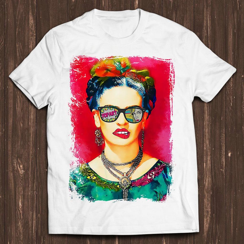 Frida Kahlo Pink Watercolor Lips Bite Funny Gamer Meme Music Gift Tee T Shirt C1586