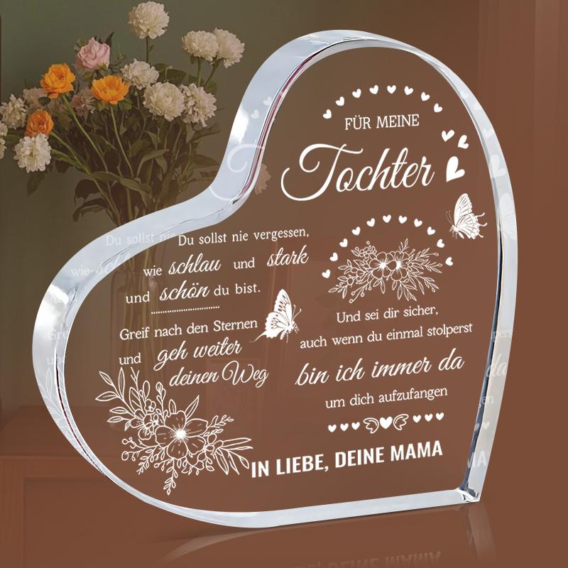 2D Flat, Heart-Shaped Acrylic Desktop Decor Plaque, Floral Design, Home Decor Plaque Hanging Wall Art Decorative Garden Decoration for Room Door Signs