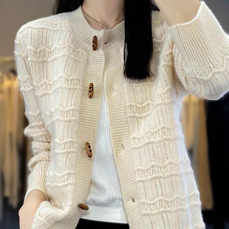 Sweaters Coat Cardigan for Women Autumn Winter Vintage Loose Long Sleeve Knit Cardigan Sweaters Jacket
