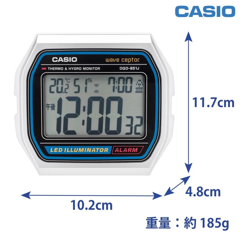 Casio Радиоуправляемый Будильник DQD-851J-8JF Температура Влажность Дата День Неделя Подсветка Серебристый