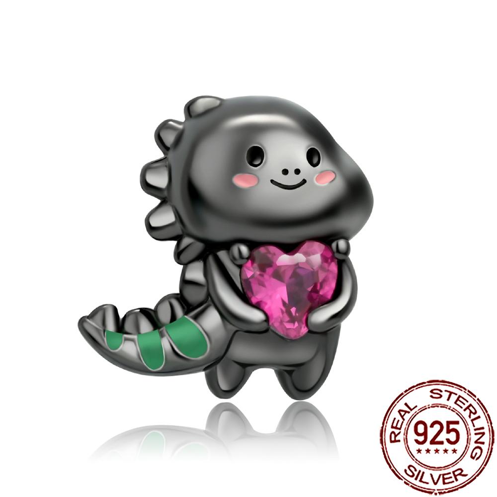 New Charms 925 Silver Cat Dog Flamingo Chameleon Axolotl Animal Beads Fit Bracelet Necklace Women DIY Jewelry