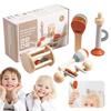 Wooden Gripping Baby Handheld Bell Musical Toys Kids Rattle Toys  Toddlers Infants