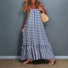Богемное платье макси без рукавов для женщин, летнее летящее платье без спинки, длинное повседневное пляжное платье с оборками, платье-сарафан