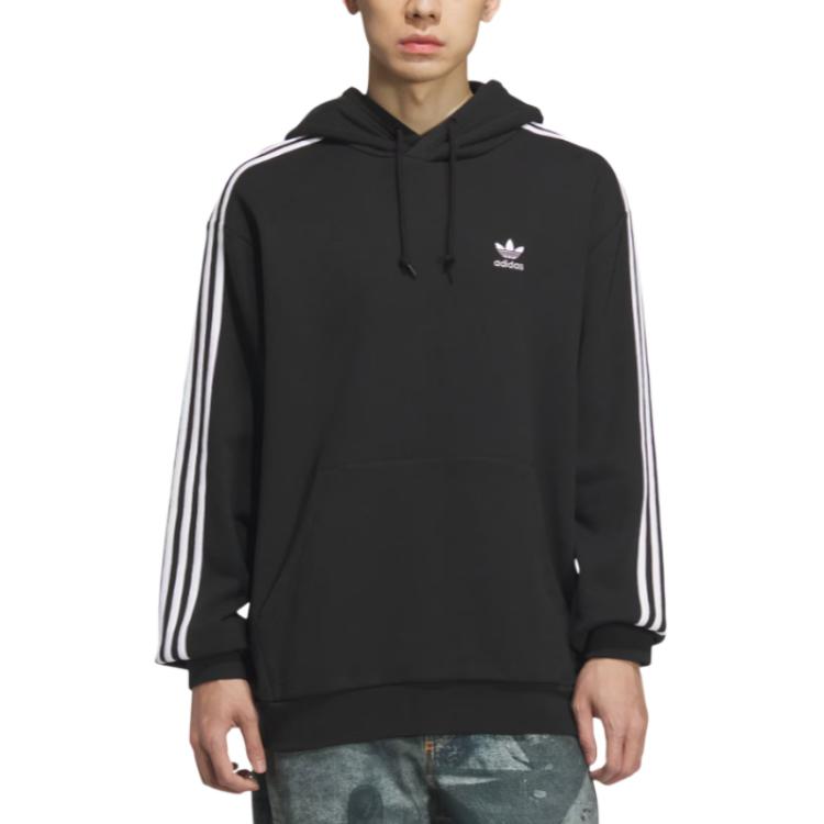 adidas Оригинальная мужская свободная толстовка с капюшоном Черная KD1860