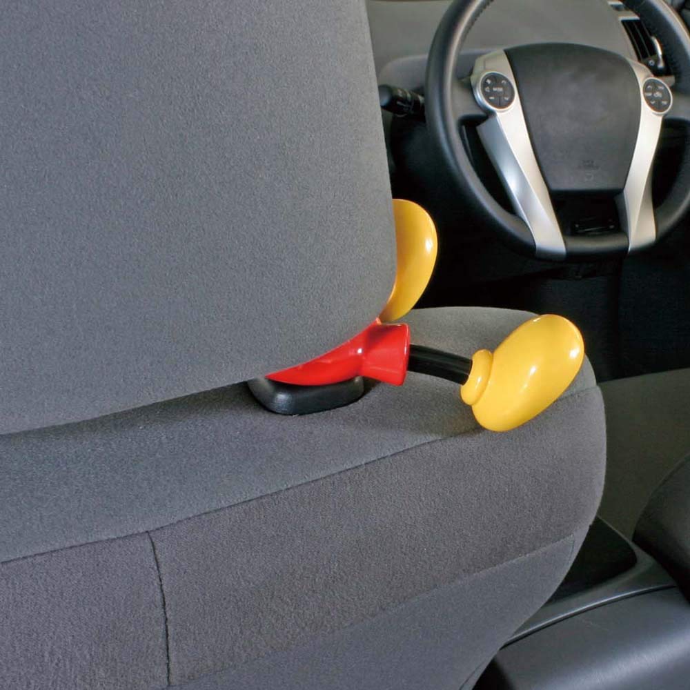 Крючок для ног Napolex Mickey Mouse легко устанавливается, просто продевая его через подголовник, грузоподъемность, вращение влево и вправо, автомобиль, автомобили Disney,