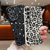 Soft Silicone Grey Leopard Print Shell for Samsung S25 S24 S22 Ultra Plus S23 S21 S20 Fe A55 A54 A53 A35 A34 A15 A16 Solid Color Shockproof Back Cover