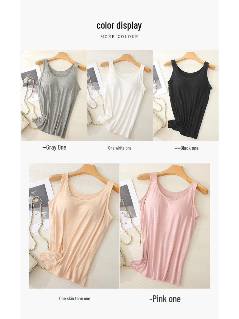 Топ-майка из модала большого размера с мягкими чашками для похудения - Дышащая и удобная