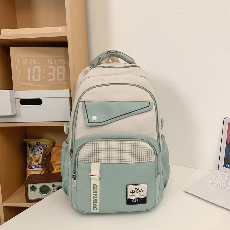 Цветной блок школьный рюкзак для школьников большой емкости рюкзак для пар женский рюкзак мужской дорожный рюкзак