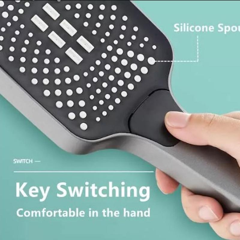 Modern Square Shower Head High Flow 4 Spray Pattern Handheld Shower Universal