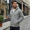 Mens Casual Waffle Jacket Men's Hooded Jacket, Solid Knit Zip Up Hoodie with Adjustable Functional Utility Storage Hood & Pockets, Long Sleeve