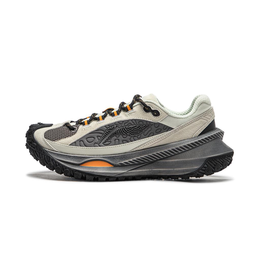 Li Ning Ranger CRC Удобная амортизация, износостойкие, низкие, повседневные беговые кроссовки, унисекс, бело-серые AZGU003-1