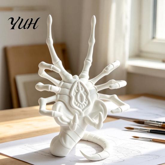 Stable Smartphone Mount Sci-Fi Horror Theme Phone Holder, 3D Printed Unique Desk Ornament, Sci Fi Stand Creative PLA for Home And Office Decor Creepy