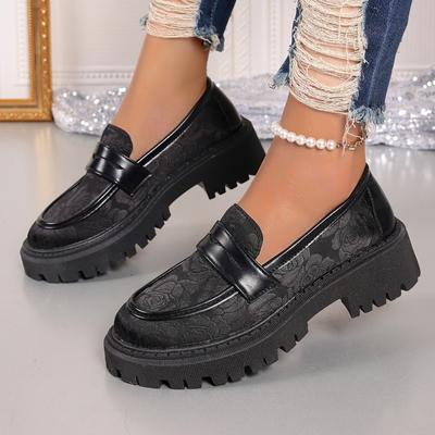 Корейская версия осенней новой женской обуви 36-43 большого размера женские маленькие кожаные туфли, на одну ногу, женские одинарные туфли на толстой подошве