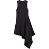 Y-3 SS23 Solid Color Asymmetrical Hem Sleeveless Dress Women Dresses Black H63039