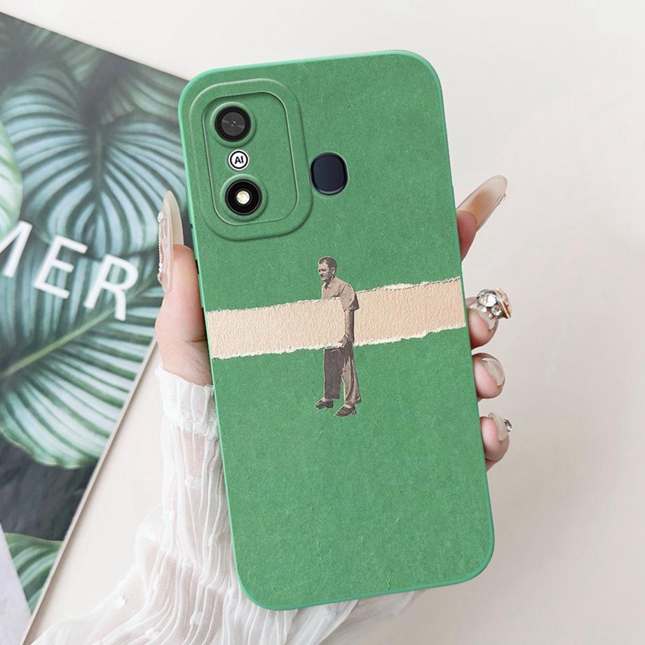 Для Itel A27 A48 A25 A35 A48 A60 A60s A70 A04 Чехол Эстетичный Мультяшный Узор с Пандой и Кроликом Защита Камеры Матовый Мягкий Чехол
